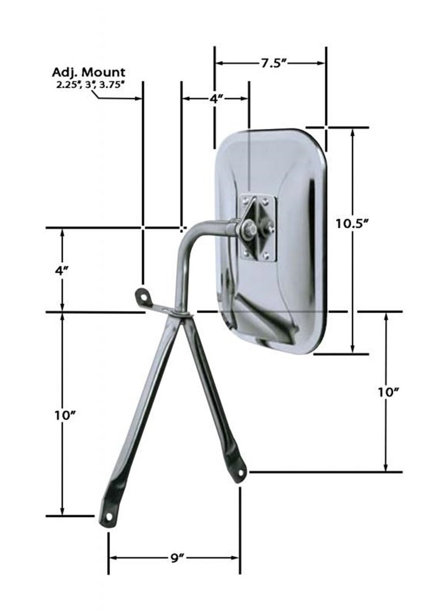 CIPA CIPA 45500, OE Style Lowmount-Full Size, Chrome  - Image 3