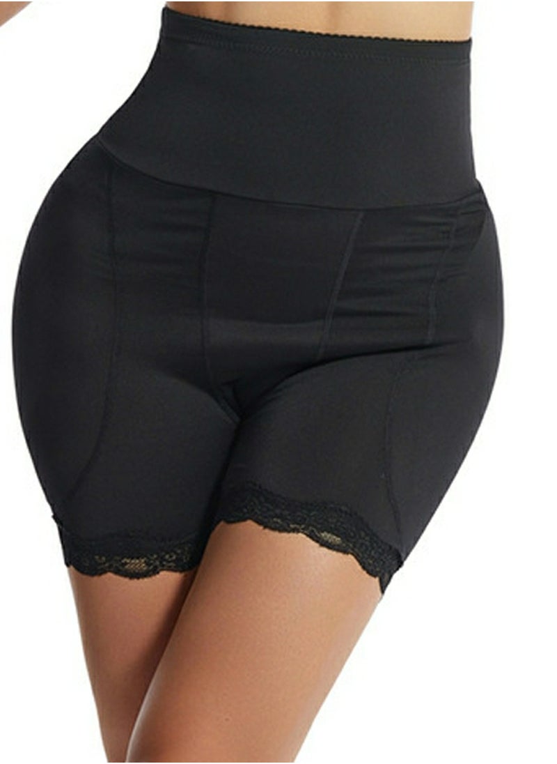 Generic - Womens Body Shaper Tummy Control Underwear Boxer Briefs Solid Color Slim High Waist Sponge Pad Hip Lift Shapewear Safety Underpants Black - Image 1