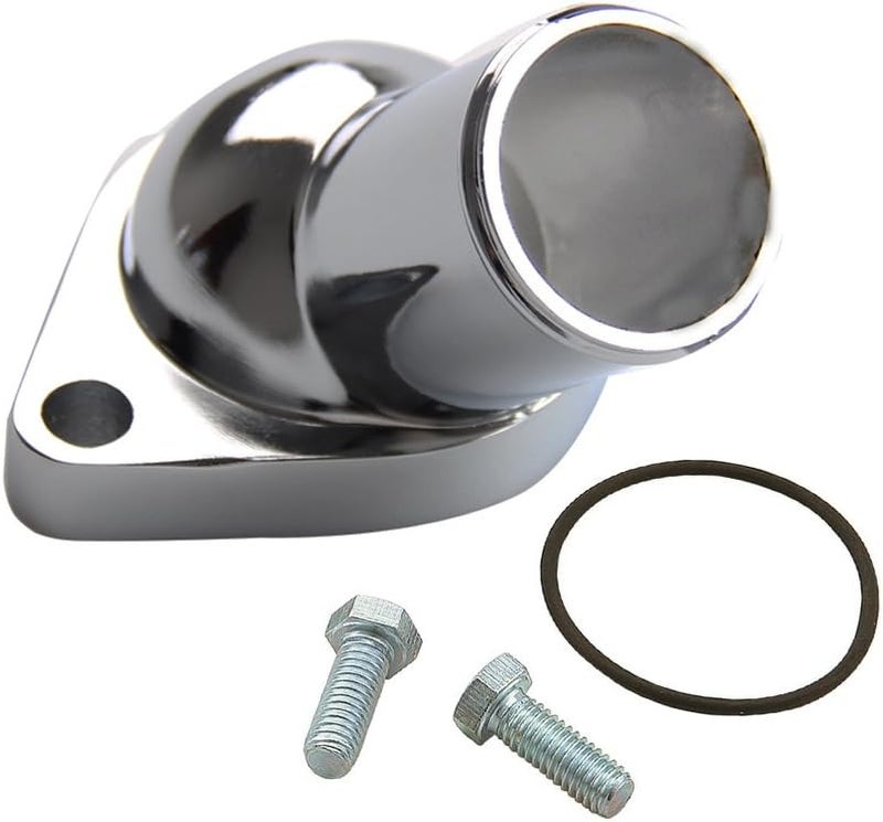 CarBole 50 Degree Chrome Plated 2660 Water Neck Thermostat Housing Fits for Chevy Small Big Block for Chevy (WTN1006) - Image 1