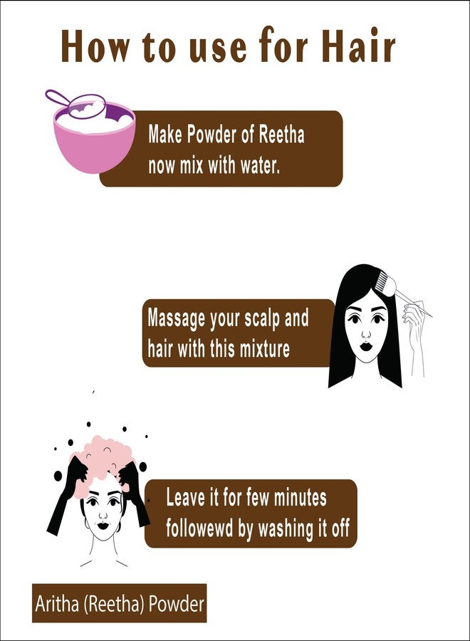 MeeDee Aritha Powder - 100% Pure & Natural Herbal Hair Cleanser | Natural Scalp Cleanser & Shampoo Alternative | Promotes Healthy Scalp & Shiny Hair | Chemical-Free | 100g - Image 4