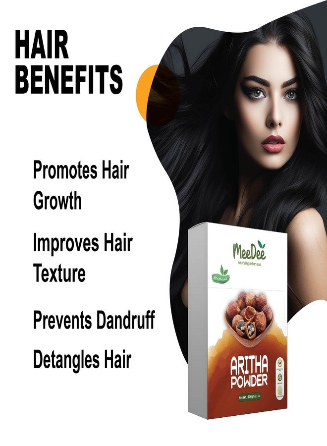 MeeDee Aritha Powder - 100% Pure & Natural Herbal Hair Cleanser | Natural Scalp Cleanser & Shampoo Alternative | Promotes Healthy Scalp & Shiny Hair | Chemical-Free | 100g - Image 3