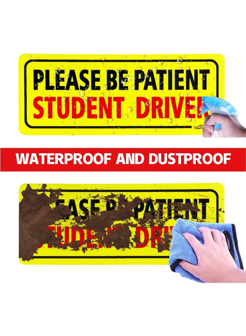 Bukela 3pcs Student Driver Magnet for Car, Please Be Patient Student Driver, New Drivers Sticker Safety Warning, Magnetic Reflective Rookie Driver Bumper Sticker (Black&Red) - Image 4
