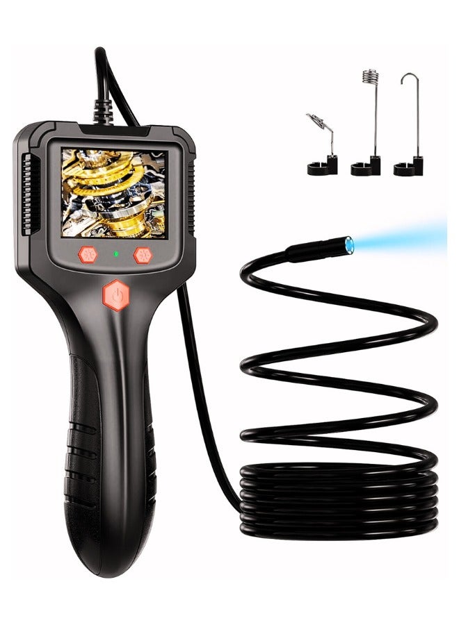 Automobile Repair Endoscope Camera with Light Industrial Digital Borescope Snake Camera 1080P 8mm IP67 Inspection Camera, 6 LED Lights 2.4" IPS Screen 10M Cable - Image 1