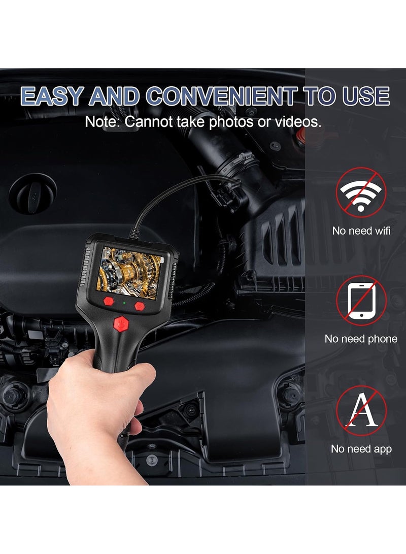 Automobile Repair Endoscope Camera with Light Industrial Digital Borescope Snake Camera 1080P 8mm IP67 Inspection Camera, 6 LED Lights 2.4" IPS Screen 10M Cable - Image 2