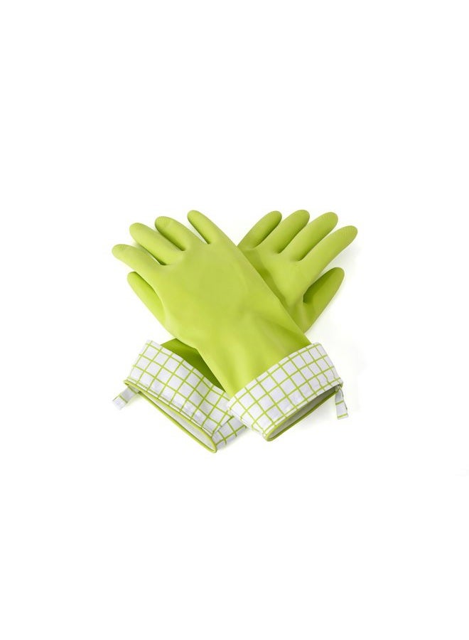 Full Circle Splash Patrol Natural Latex Cleaning and Dish Gloves, Medium/Large, Green  - Image 1