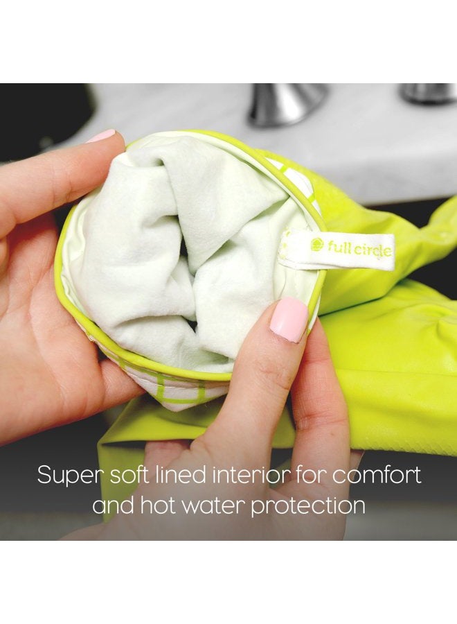 Full Circle Splash Patrol Natural Latex Cleaning and Dish Gloves, Medium/Large, Green  - Image 4