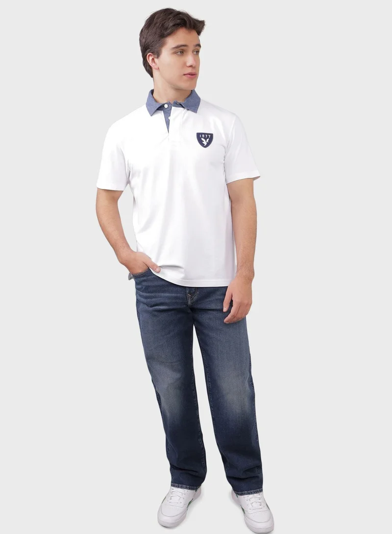 امريكان ايجل Embroidered Logo Half Sleeve Polo Shirt