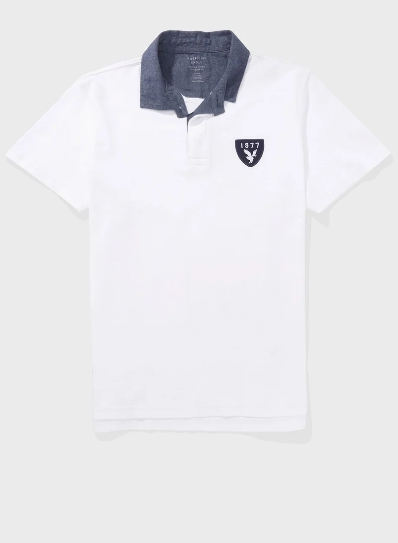 امريكان ايجل Embroidered Logo Half Sleeve Polo Shirt