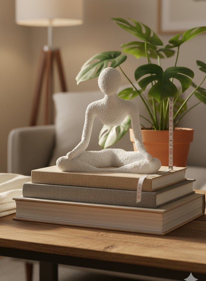 أخوة ثلاثي الأبعاد تمثال التأمل المصغَّر - سكينة الروح - ديكور مكتبي مصنوع يدويًا لتعزيز الهدوء والتركيز، ارتفاع 11.6 سم - Image 1