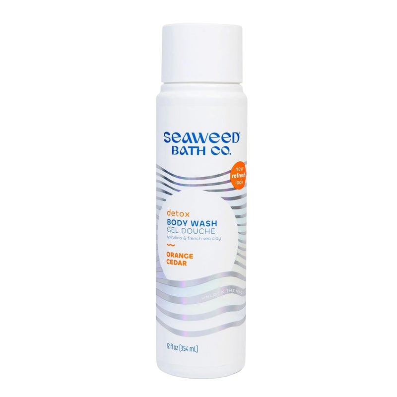 Seaweed Bath Co Detox Body Wash Orange Cedar Scent 12 Ounce Shower Gel for Men  Women Vegan Paraben Free Sulfate Free Cruelty Free