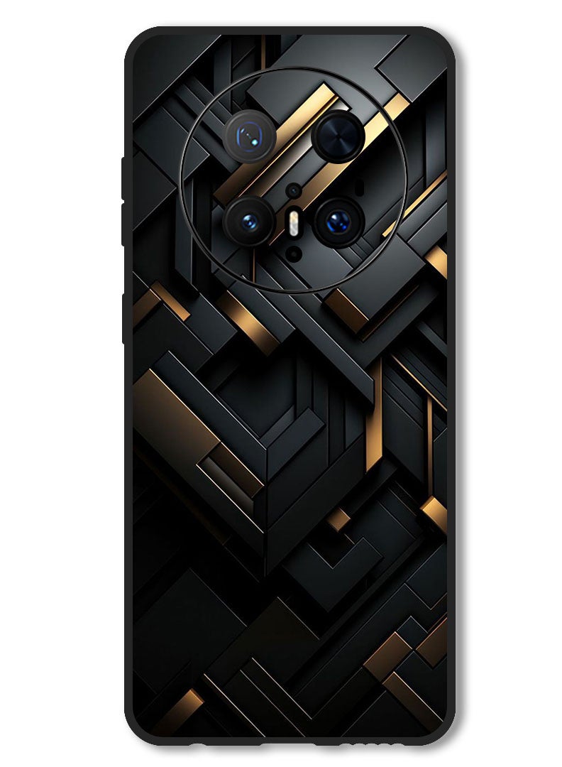 Theodor Case Compatible with Huawei Mate 70 Pro/ 70 Pro + Protection Shockproof Bumper Cover Black Dourado - Image 1