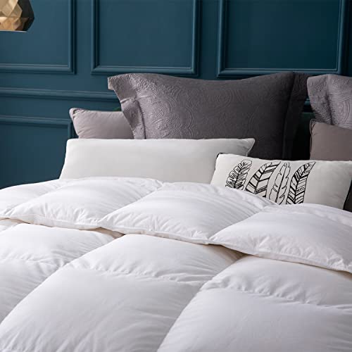 Globon Goose Down Comforter King Size,800 Fill Power All Seasons Luxury Duvet Insert, Ultra Soft 420 Thread Count Noiseless Shell, Medium Weight with 8 Corner Tabs, White - Image 3