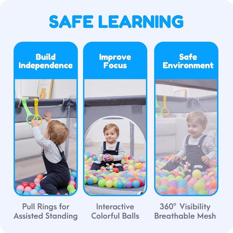 Orian Baby Playpen 74x50 XL with Colorful Balls - Image 5