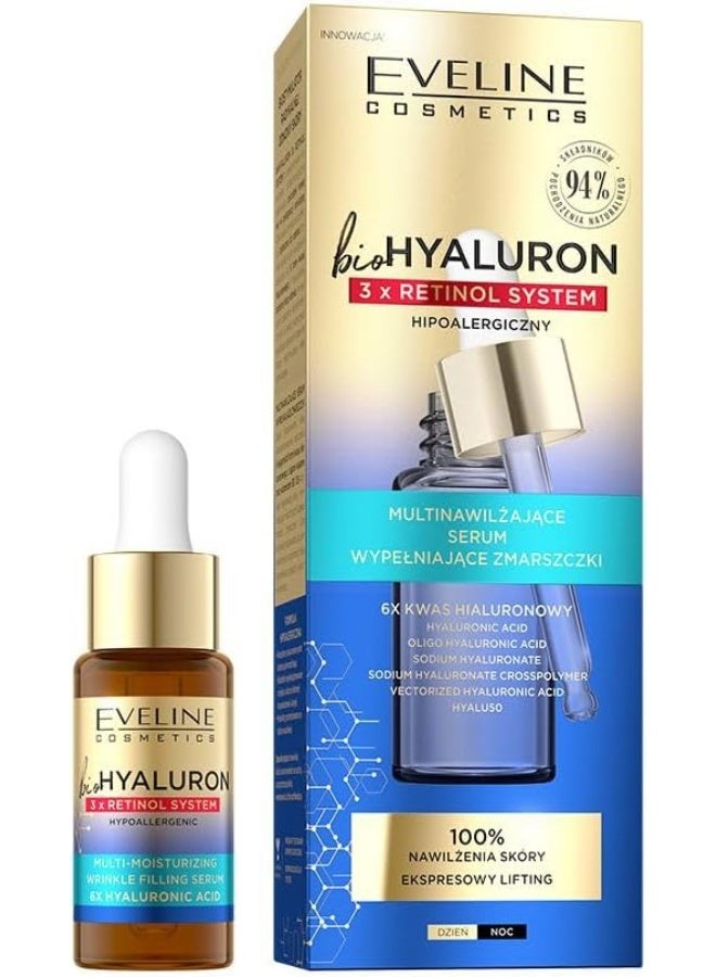 EVELINE COSMETICS Eveline Bio Hyaluron 3x Retinol System filling face Serum 18 ml - Image 1