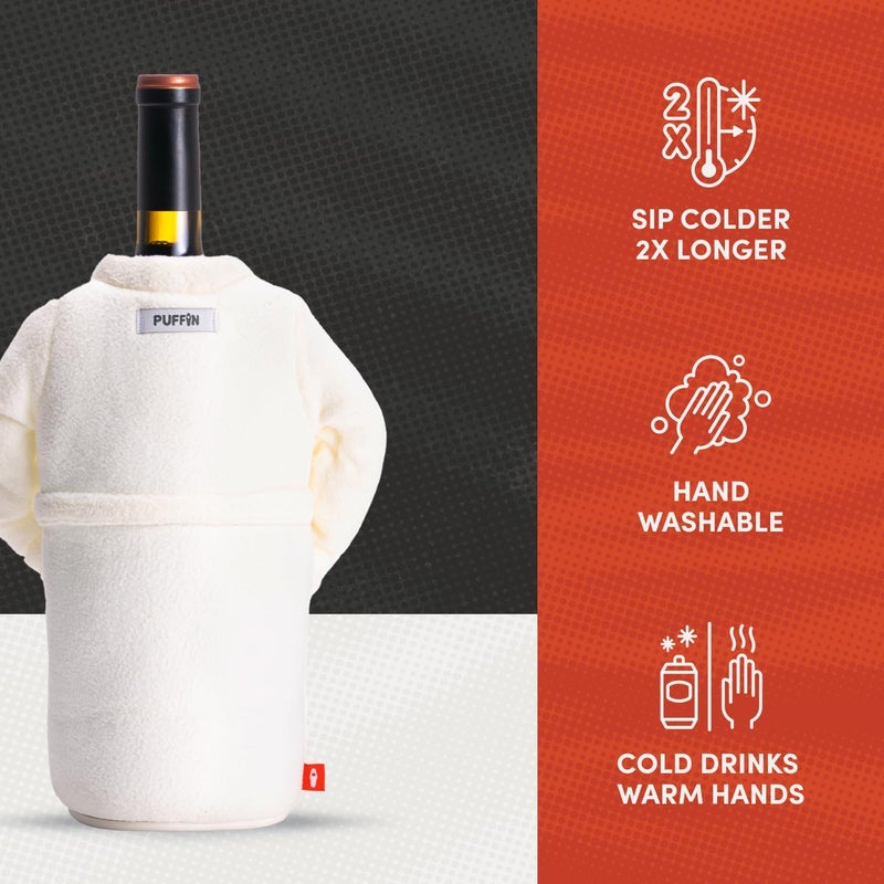 PUFFIN - The Resort Robe - Insulated Wine Cooler I Champagne Bottle Insulator, Keep Drinks and Beverages Cold - Image 4
