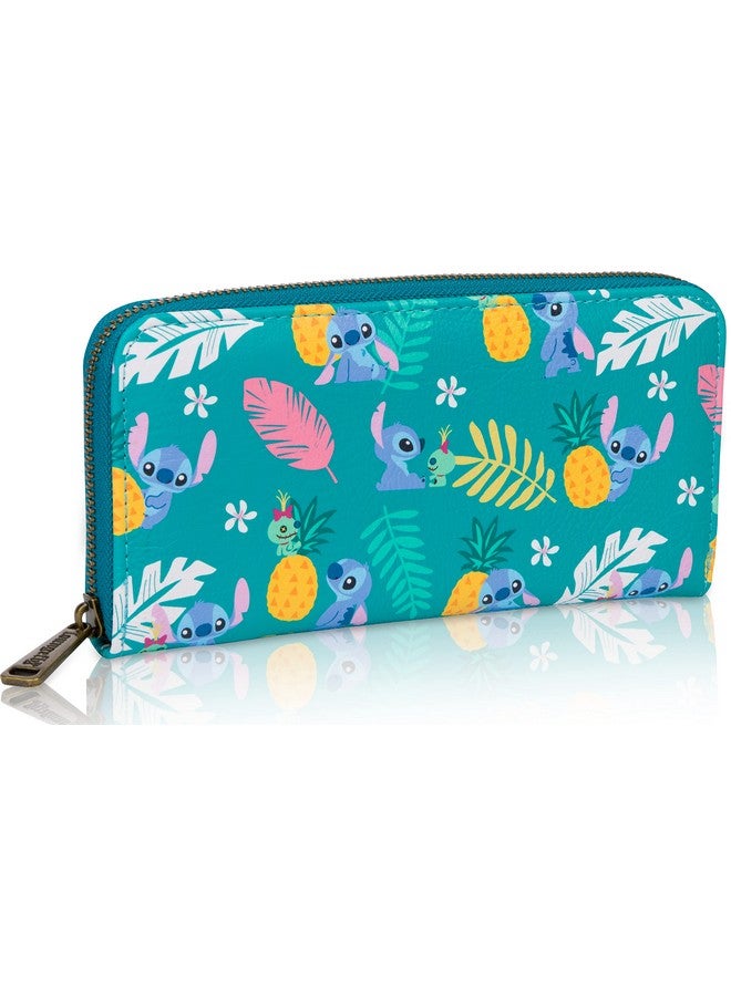 Loungefly محفظة جلدية مزيفة بطبعة استيتش الاستوائية من ديزني بتصميم أكورديون وسحاب دائري - Image 2