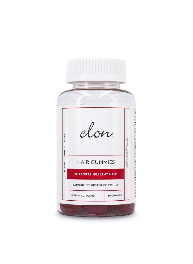 Elon جواهر البيوتين (60 حبة) 5000 ميكروغرام من فيتامينات البيوتين للشعر والبشرة والأظافر بنكهة الكرز، فيتامينات قابلة للمضغ لتغذية وترطيب ودعم نمو الشعر، جواهر الشعر لجميع أنواع الشعر - Image 1