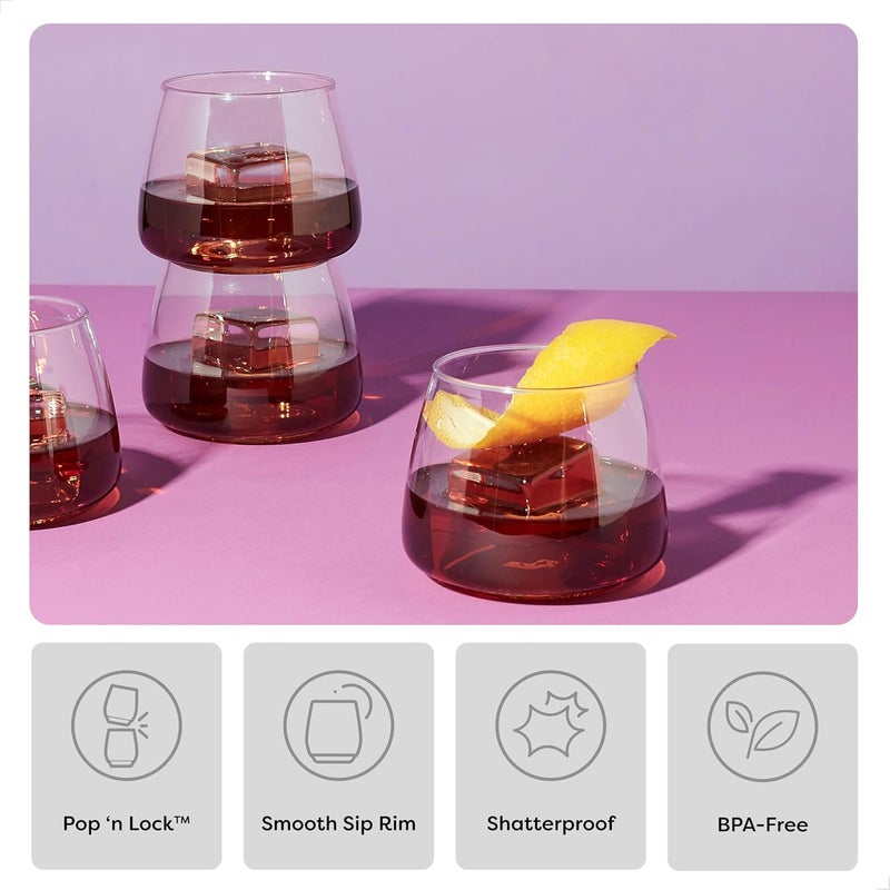 TOSSWARE POP 12oz Rocks SET OF 12, Premium Quality, Recyclable, Unbreakable & Crystal Clear Plastic Cocktail Glasses, 12 Count (Pack of 1) - Image 3