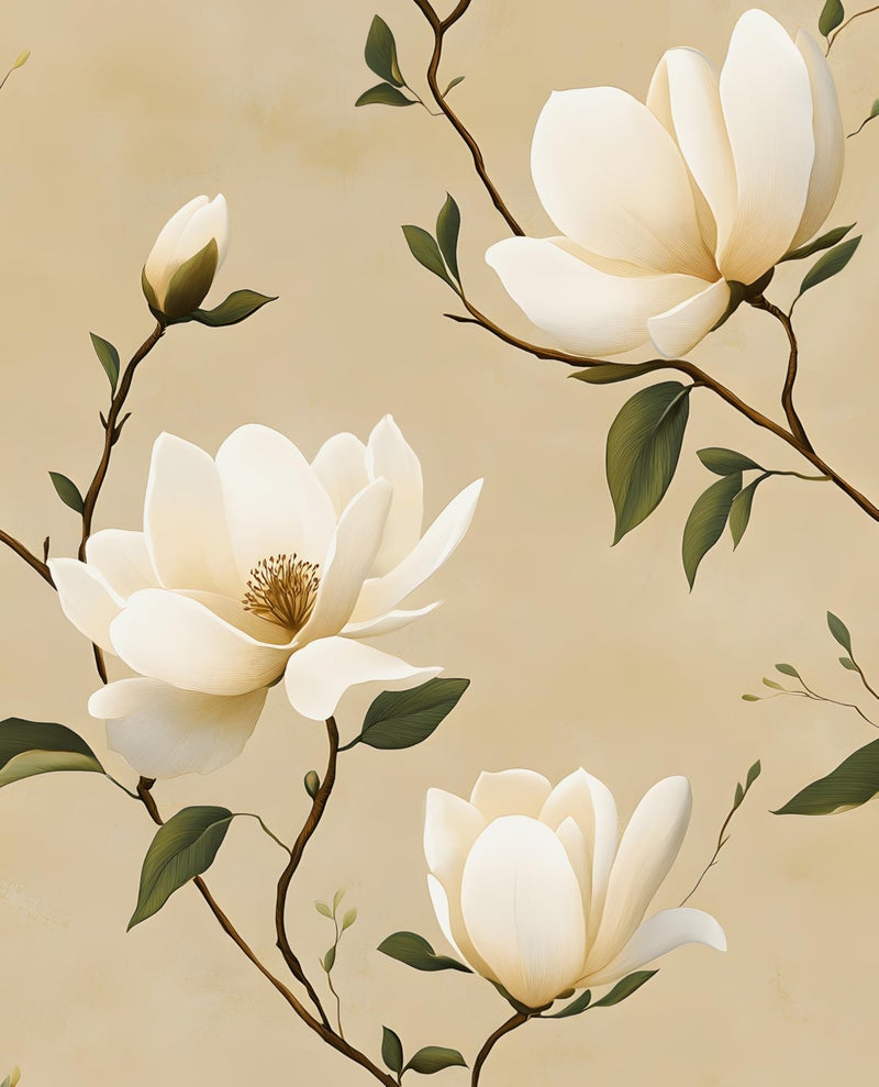 Laatse Floral Peel and Stick Wallpaper Vintage Khaki Contact Paper 175x393 Vinyl Waterproof Self Adhesive Removable Boho Modern Beige Leaf Wall Paper for Cabinets Bathroom Walls Bookcase Countertops - Image 2