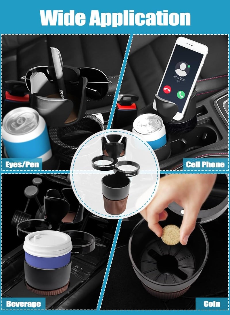 Raxoom 5 in 1 Car Cup Holder, Expander Adjustable Cup Holder Phone Mount Universal Insert Sundry Storage for Snack  - Image 5