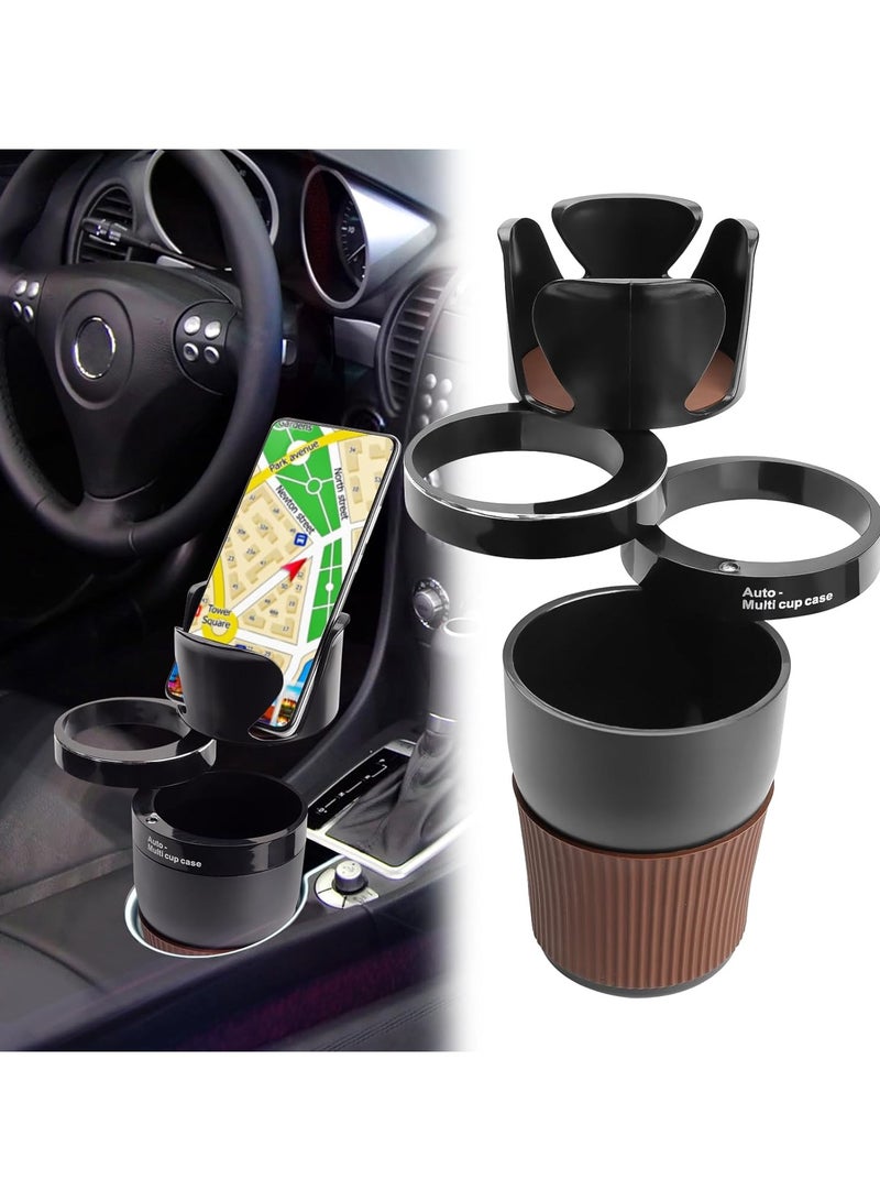 Raxoom 5 in 1 Car Cup Holder, Expander Adjustable Cup Holder Phone Mount Universal Insert Sundry Storage for Snack  - Image 2