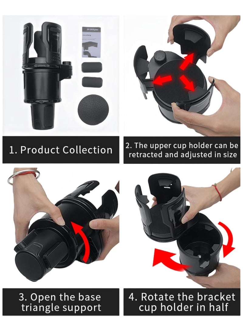 Raxoom 5 in 1 Car Cup Holder, Expander Adjustable Cup Holder Phone Mount Universal Insert Sundry Storage for Snack  - Image 3