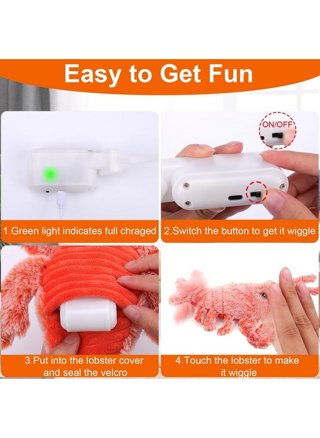 Mity Rain Mity rain Interactive Dog Toys - Wiggly Lobster for Small Medium Large Dogs, Moving Pet Toy to Keep Them Busy for Boredom, Floppy Smart Motion Activate Enrichment, Rechargeable  - Image 4