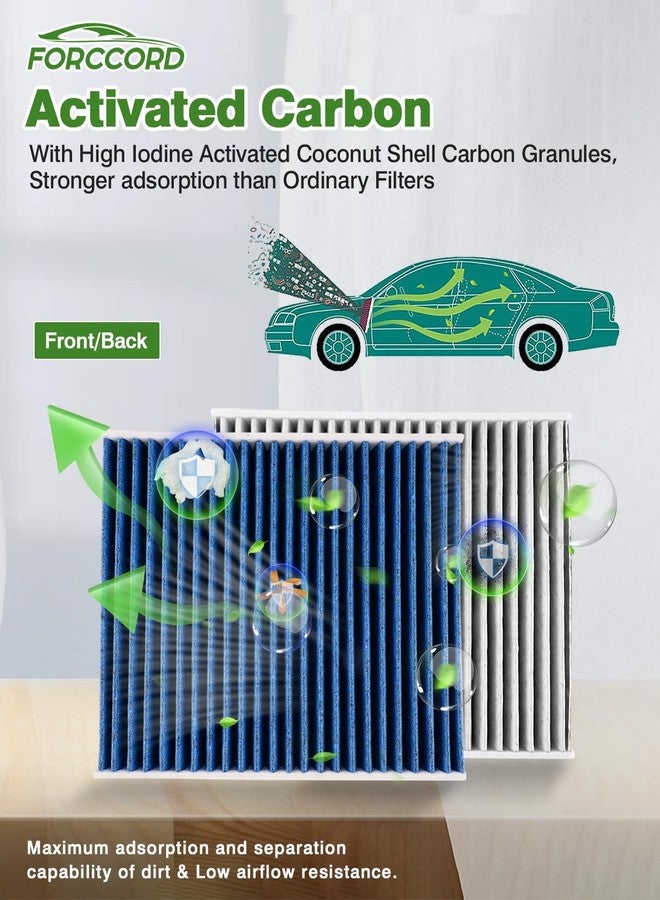 Forccord Cabin Air Filter and Engine Air Filter Fits for Chevrolet Silverado 1500 (2014-2018), GMC Sierra 1500 (2014-2018) Activated Carbon Cabin Filter Replacement CF11809 CA8755A - Image 4