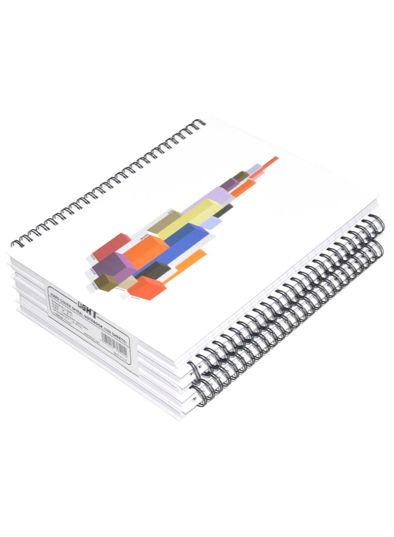 FIS LIGHT Pack of 5  Spiral Hard Cover Note Book 100 Sheets. Size : 9X7 Inches (22.86 X 20.32 CM) -LINBS971001309 - Image 1
