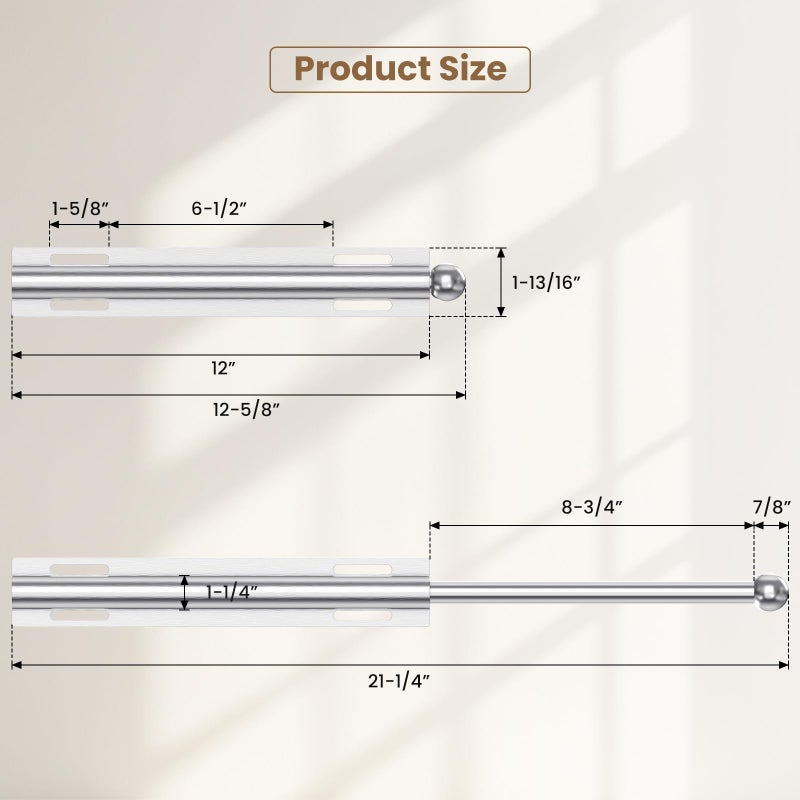 Supforce Valet Rod for Closet Pull Out, Retractable Slide Out Valet Rod Closet Organization, 12" Aluminum Valet Clothing Hanger Rods Perfect for Suits, Freshly Pressed Clothes, Polished Chrome - Image 5
