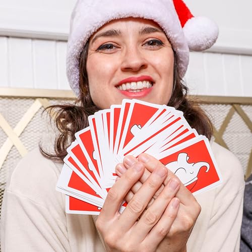 Apostrophe Games White Elephant Card Set, 50 Christmas Themed Cards and Carrying Pouch, White Elephant Exchange Card Set - Stocking Stuffers - Image 3