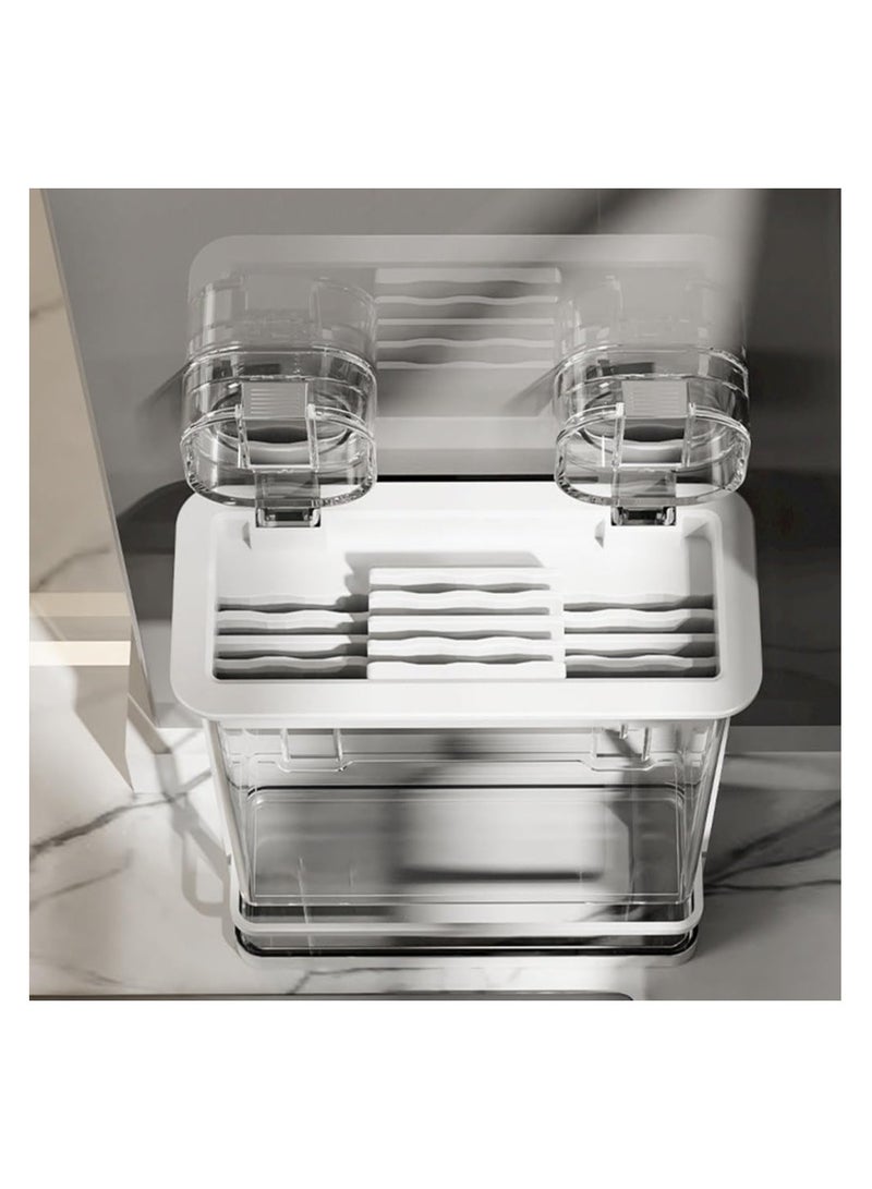 SYOSI Wall-Mounted Suction Cup Knife Rack, Magnetic Knife Holder for Wall, Suction Cup Hanging Iron Knife Holder, No Drilling Magnetic Knife Block Utensil Organizer, Hanging Knife Rack for Home Kitchen - Image 4