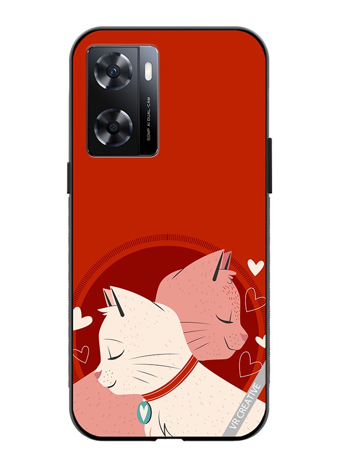 VR CREATIVE Protective Case Cover For Oppo A57/A77s Love Cats Design Multicolour - Image 1