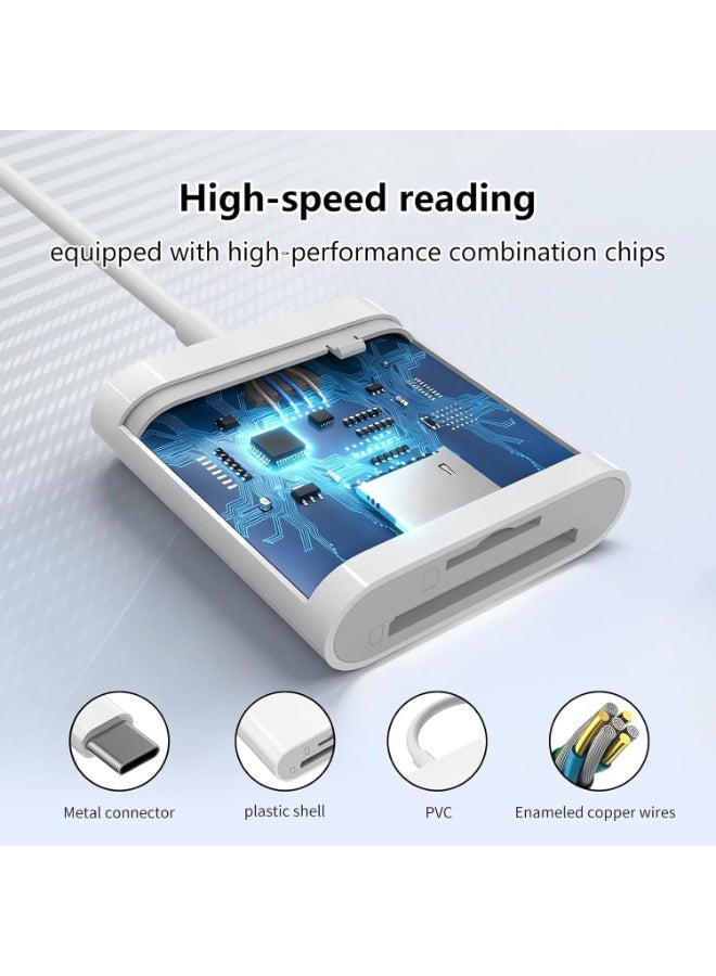 SD Card Reader for iPhone 15/16/17, Sd Card Reader USB C,Micro Sd Card Reader for ipad, USB C Sd Card Reader for ipad,Plug and Play No App Required,Adapter for Digital Camera to Phone - Image 3