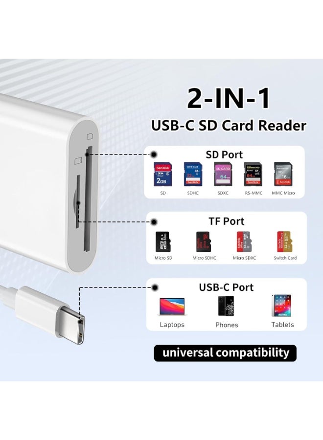 SD Card Reader for iPhone 15/16/17, Sd Card Reader USB C,Micro Sd Card Reader for ipad, USB C Sd Card Reader for ipad,Plug and Play No App Required,Adapter for Digital Camera to Phone - Image 2