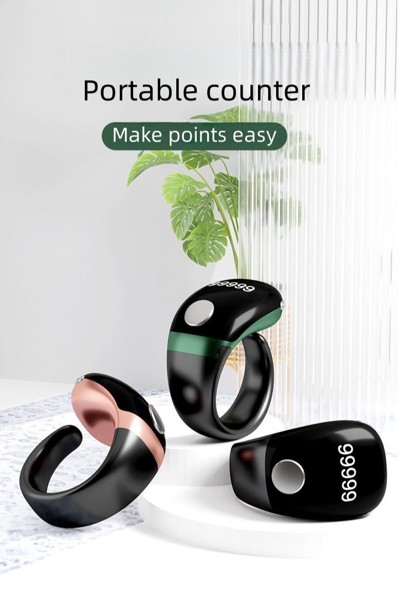 Tasbih Zikr Smart Ring, Adjustable Counter,  With Replaceable ring Sizes (/18/20/22/mm), Digital Counter Prayer Reminder Ring, Waterproof OLED Display Counter Zikr Ring,  Tasbeeh counter for Muslims（Grey） - Image 2