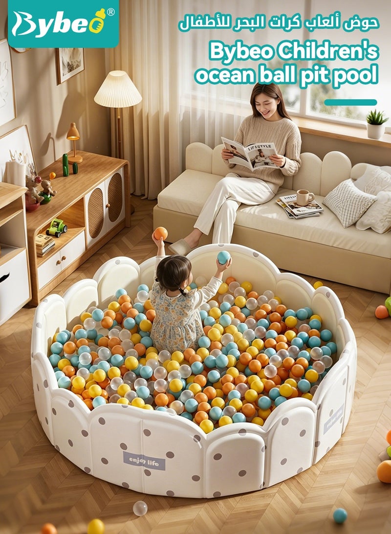 Bybeo Foldable Ocean Ball Pit Pool, Children's Playground Pad, Portable Kids Ball Pit, Kid Tent House, Indoor Outdoor Baby Playpen, Toddler Foam Ball Pit with 10PCS Ocean Balls and 6PCS Duck Toys, 80*80cm - Image 2
