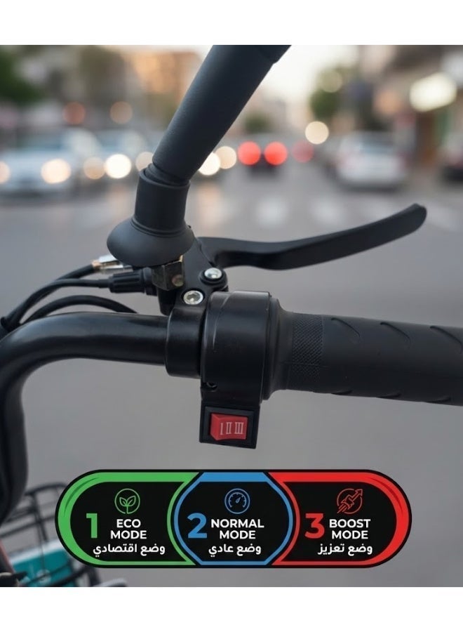 Roxer روكسر سكوتر كهربائي للكبار ابو سله 48 فولت 500 واط سرعة 48 كم/ساعة مع شاشة رقمية ونظام تنبيه وكشافات موديل بمقعدين للبالغين - Image 4