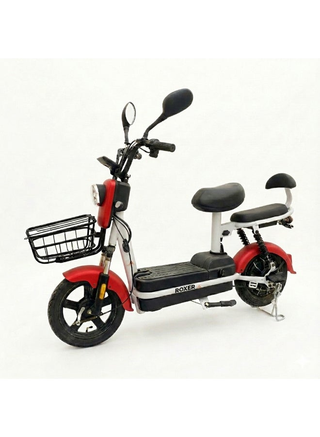 Roxer Electric Scooter for Adults 2-Seater Model 48V 500W Motor, 48km/h Top Speed, Includes Front Basket, Digital Display, Anti-Theft, and LED Headlights Professional Assembly Recommended - Image 1