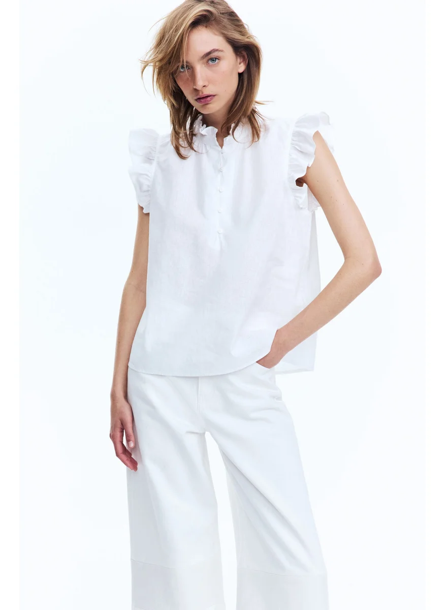 اتش اند ام Linen-Blend Blouse