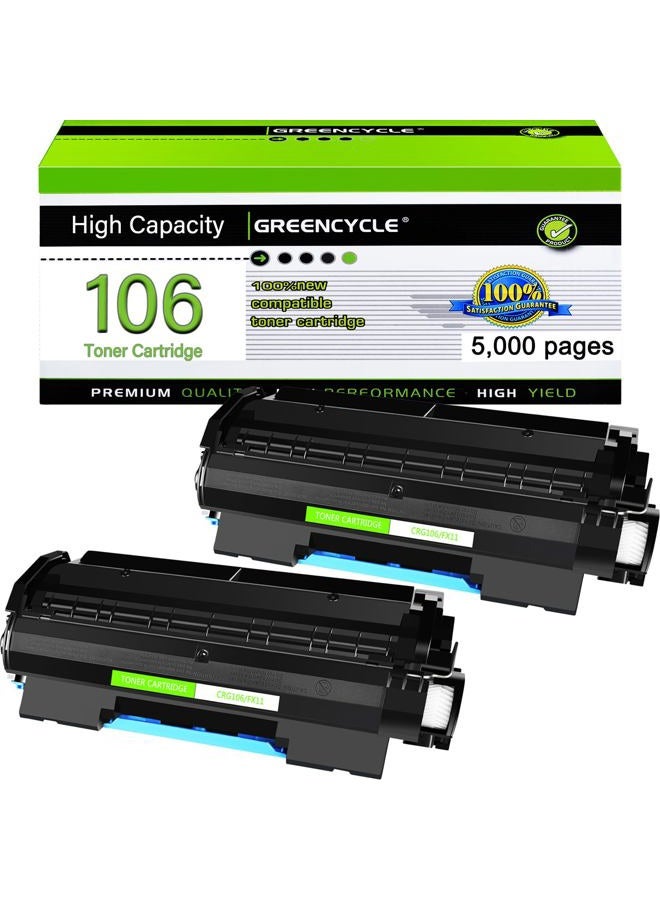GREENCYCLE 2 PK Black Toner Cartridges Replacement for Canon 106 0264B001AA imageClass MF6530 MF6540 MF6550 (5000 Yield per toner) - Image 1