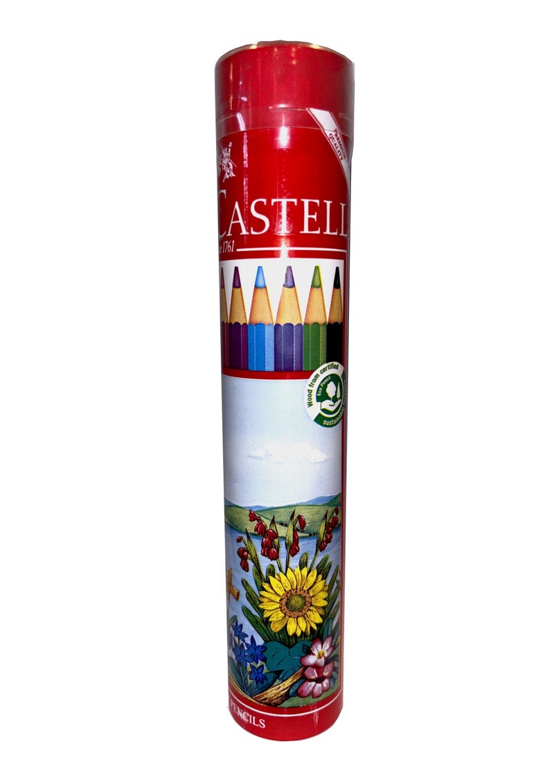 FABER-CASTELL - Wooden Colour Pencils - 12 Color Set Smooth Bright - Image 1