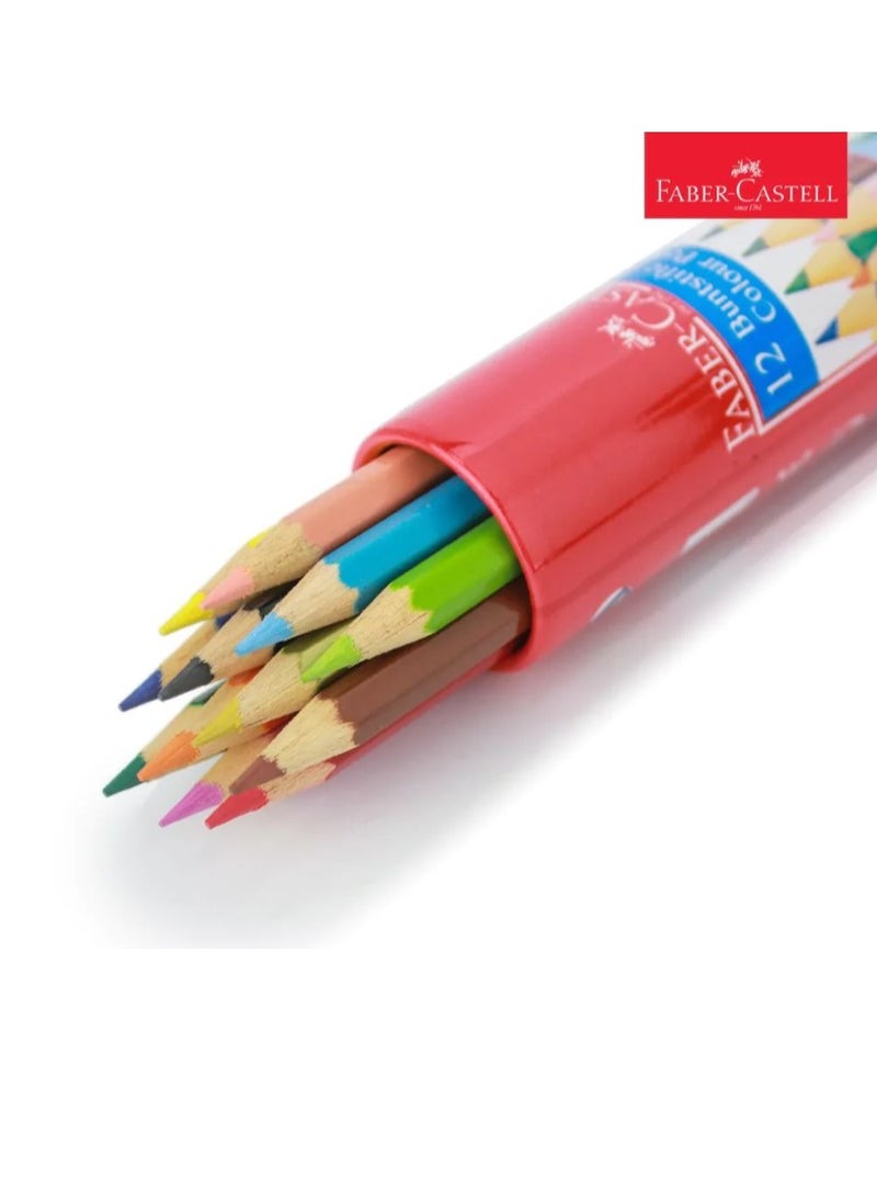 FABER-CASTELL - Wooden Colour Pencils - 12 Color Set Smooth Bright - Image 1