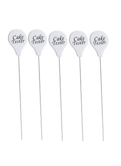 Luzen 5Pcs Stainless Steel Cake Tester Reusable Metal Cake Testing Needle Sticks Skewer Probe Pin for Bread Biscuit Muffin Pancake Cake Kitchen Home Baking Tools, White  - Image 1