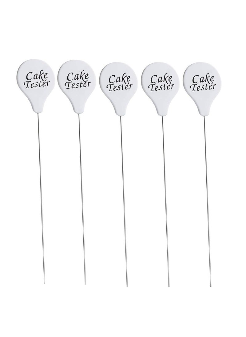 Luzen 5Pcs Stainless Steel Cake Tester Reusable Metal Cake Testing Needle Sticks Skewer Probe Pin for Bread Biscuit Muffin Pancake Cake Kitchen Home Baking Tools, White  - Image 1