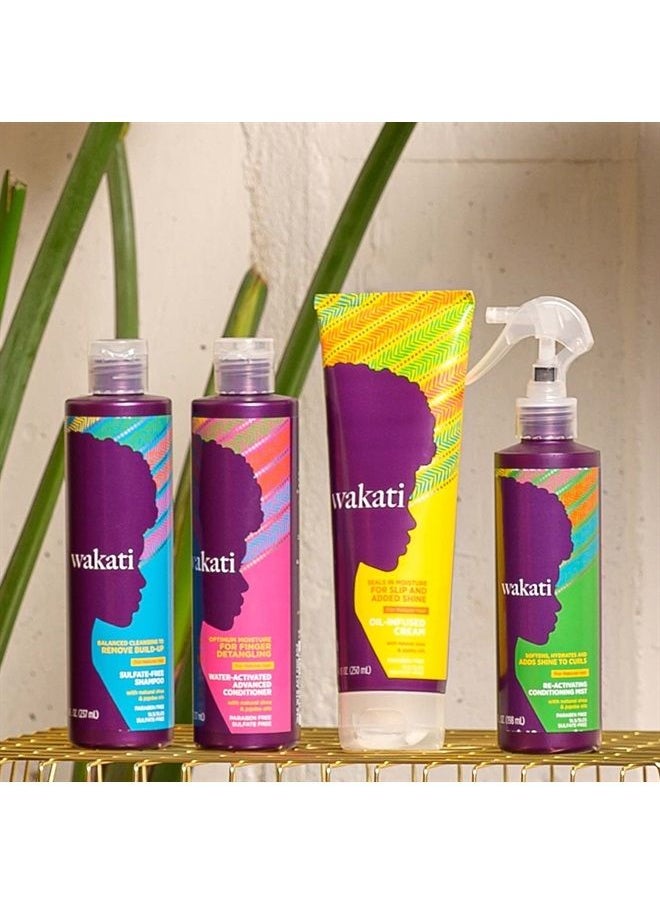 Wakati - Sulfate Free Shampoo, 8 Ounce, Natural Hair Moisturizer, Long Lasting Frizz Control, Cleans Without Drying, Hair Detangler Clarifying Shampoo, Paraben Free, White - Image 1