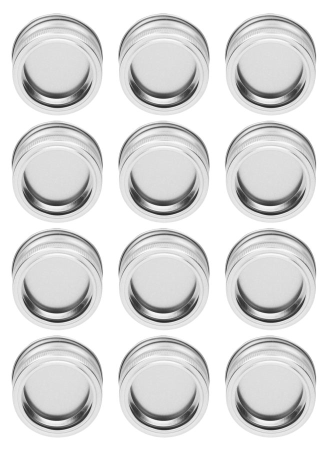 12pcs 70mm Round Regular Mouth SplitType Jar Lid Container Sealing Cover for Spice Honey Canning(XH00177 Silver ) - Image 2