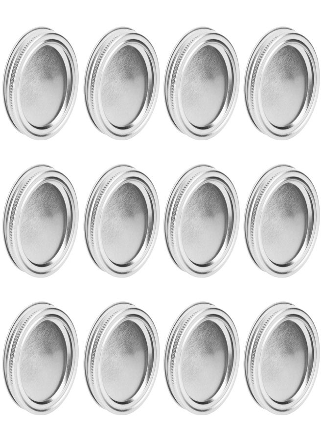 12pcs 70mm Round Regular Mouth SplitType Jar Lid Container Sealing Cover for Spice Honey Canning(XH00177 Silver ) - Image 3