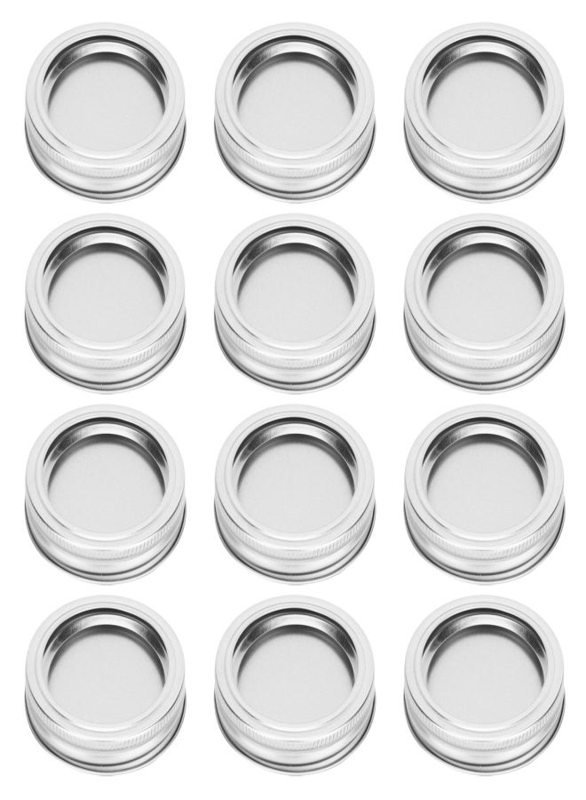 12pcs 70mm Round Regular Mouth SplitType Jar Lid Container Sealing Cover for Spice Honey Canning(XH00177 Silver ) - Image 1