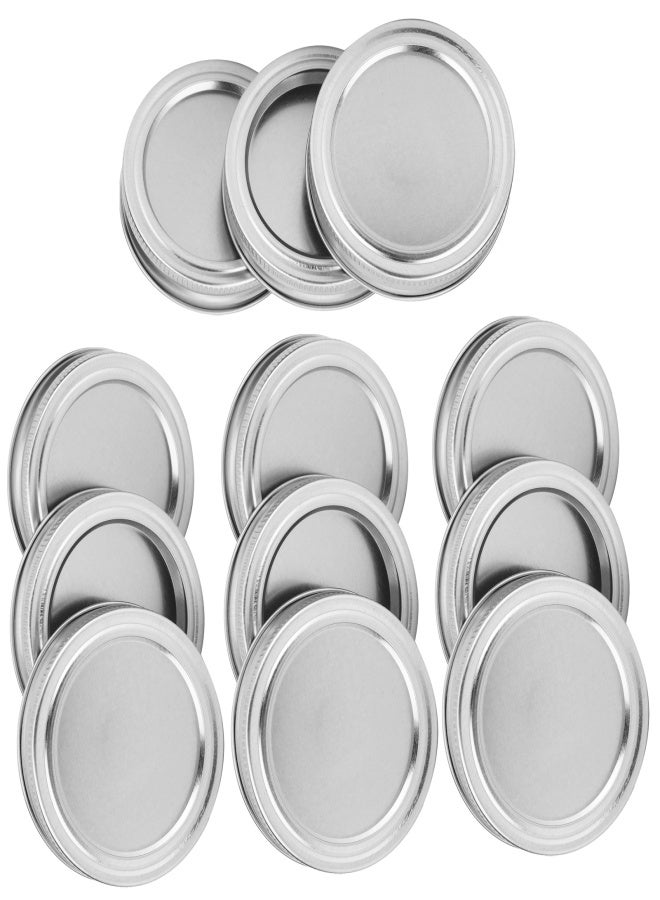 12pcs 70mm Round Regular Mouth SplitType Jar Lid Container Sealing Cover for Spice Honey Canning(XH00177 Silver ) - Image 4